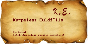 Karpelesz Eulália névjegykártya